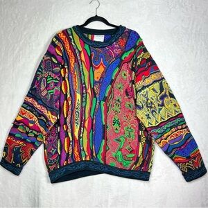 Rare Coogi Jungle Animal Knit Multicolor Retro Biggie Vintage HolyGrail Sweater
